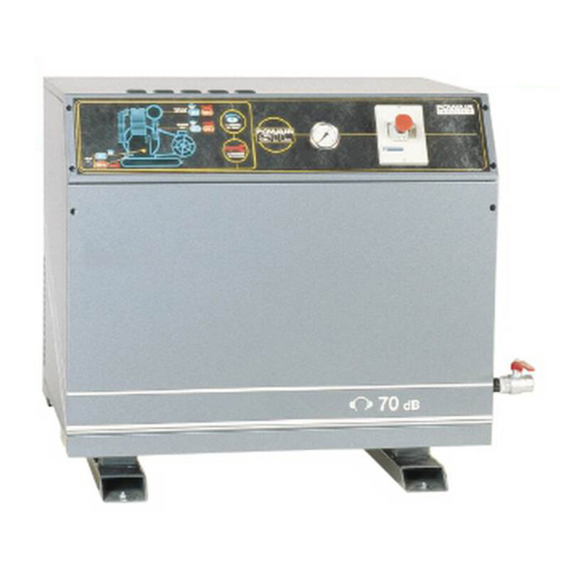 Compresseur bi-cylindre sur chassis silencieux - 13 bar - 10 cv - 970 l/min - 380 v